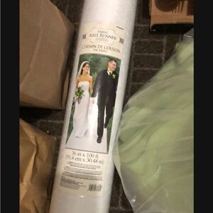 White Fabric Aisle Runner